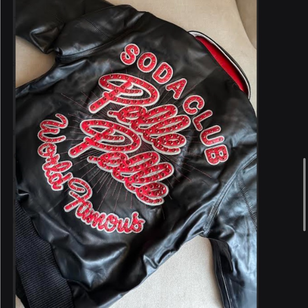Pelle Pelle Black Jacket with Red Embroidery
